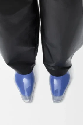Emily Aqua-enkellaarsje van PVC