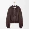 Flamenco-hoodie van nappa-lamsleer