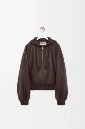 Flamenco-hoodie van nappa-lamsleer