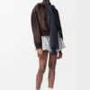 Flamenco-hoodie van nappa-lamsleer