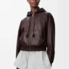 Flamenco-hoodie van nappa-lamsleer