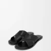 Flex Criss-Cross-slipper van plantaardig gelooid kalfsleer