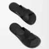 Flex Criss-Cross-slipper van plantaardig gelooid kalfsleer