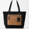 Flex Tote bag with zipper from canvas and suede Flex Tote bag with zipper from canvas and suede