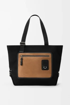 Flex Tote bag with zipper from canvas and suede