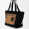 Flex Tote bag with zipper from canvas and suede Flex Tote bag with zipper from canvas and suede