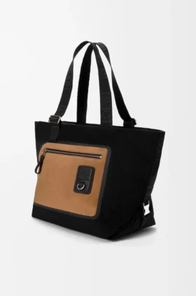 Flex Tote bag with zipper from canvas and suede