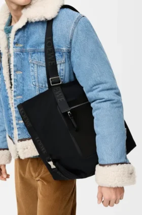 Flex Tote bag with zipper from canvas and suede