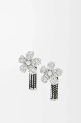 Flor-oorbellen van sterlingzilver en kristallen
