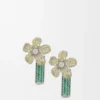 Flor-oorbellen van sterlingzilver en kristallen Flor-oorbellen van sterlingzilver en kristallen
