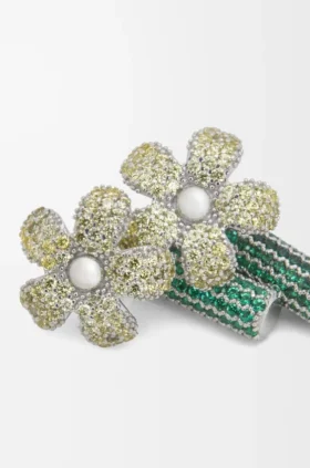 Flor-oorbellen van sterlingzilver en kristallen Flor-oorbellen van sterlingzilver en kristallen