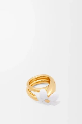 Flor-ring van sterlingzilver en email