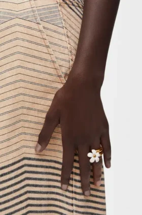 Flor-ring van sterlingzilver en email