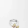 Flor-ring van sterlingzilver en kristallen Flor-ring van sterlingzilver en kristallen