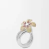 Flor-ring van sterlingzilver en kristallen Flor-ring van sterlingzilver en kristallen