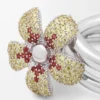 Flor-ring van sterlingzilver en kristallen Flor-ring van sterlingzilver en kristallen