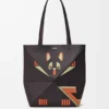 Futurist Cat middelgrote Puzzle Fold-tote bag van nappa-kalfsleer