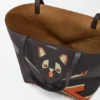 Futurist Cat middelgrote Puzzle Fold-tote bag van nappa-kalfsleer