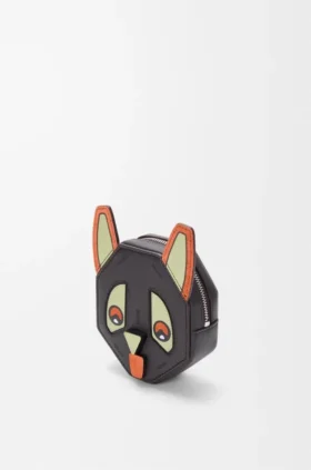 Futuristische katten-muntetui van klassiek kalfsleer