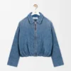 Gedrapeerd jasje van denim