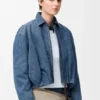 Gedrapeerd jasje van denim