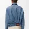 Gedrapeerd jasje van denim