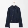 Gedrapeerd overhemd van denim Gedrapeerd overhemd van denim