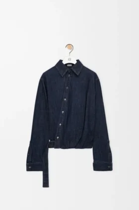 Gedrapeerd overhemd van denim
