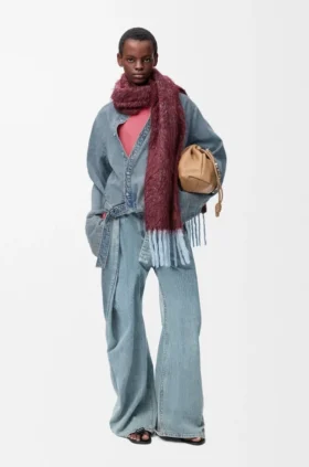 Gedrapeerd overhemd van denim