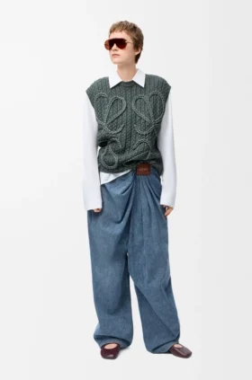 Gedrapeerde spijkerbroek van denim Gedrapeerde spijkerbroek van denim