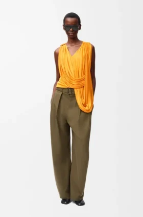 Gedrapeerde top van viscose