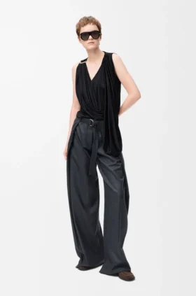 Gedrapeerde top van viscose
