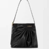 Gedrapeerde tote bag van zacht nappa-lamsleer Gedrapeerde tote bag van zacht nappa-lamsleer