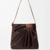Gedrapeerde tote bag van zacht nappa-lamsleer Gedrapeerde tote bag van zacht nappa-lamsleer