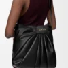 Gedrapeerde tote bag van zacht nappa-lamsleer Gedrapeerde tote bag van zacht nappa-lamsleer