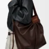 Gedrapeerde tote bag van zacht nappa-lamsleer Gedrapeerde tote bag van zacht nappa-lamsleer