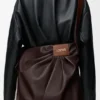Gedrapeerde tote bag van zacht nappa-lamsleer Gedrapeerde tote bag van zacht nappa-lamsleer