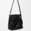 Gedrapeerde tote bag van zacht nappa-lamsleer Gedrapeerde tote bag van zacht nappa-lamsleer