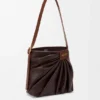 Gedrapeerde tote bag van zacht nappa-lamsleer Gedrapeerde tote bag van zacht nappa-lamsleer