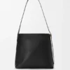 Gedrapeerde tote bag van zacht nappa-lamsleer Gedrapeerde tote bag van zacht nappa-lamsleer