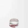 Gestapelde ring van sterlingzilver en email Gestapelde ring van sterlingzilver en email