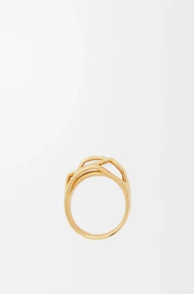 Gestapelde ring van sterlingzilver en email