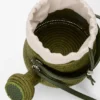 Gieter-tas van raffia en kalfsleer Gieter-tas van raffia en kalfsleer