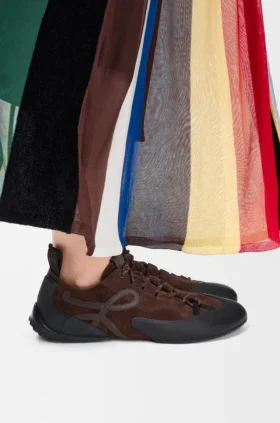 Grip-Sneakers van suède kalfsleer