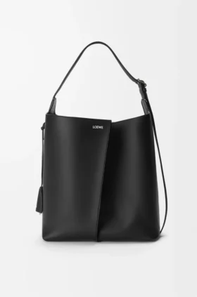 Grote Bilbao-bucket in glad kalfsleer