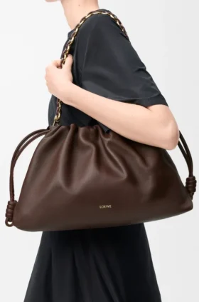 Grote Flamenco Purse van zacht nappa-lamsleer