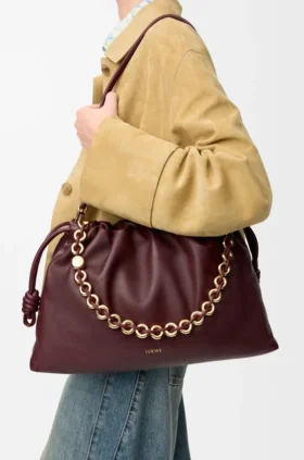 Grote Flamenco Purse van zacht nappa-lamsleer