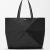 Grote horizontale Puzzle Fold-tote bag van zacht generfd kalfsleer