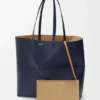 Grote horizontale Puzzle Fold-tote bag van zacht generfd kalfsleer