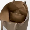 Grote horizontale Puzzle Fold-tote bag van zacht generfd kalfsleer